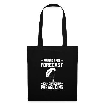 Weekend Forecast 100% Chance Of Paragliding Parach - Stoffbeutel - Schwarz - Vorne