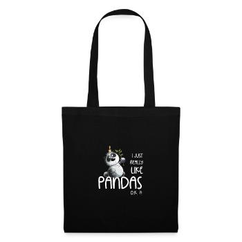 I Just Really Like Pandas Panda Spruch - Tote Bag - black - Front