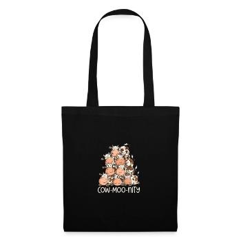 Drôle de vache pile I Coe-MUH-nity jeu de mots de la communauté - Sac en tissu - noir - Devant