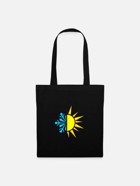 Isolierung Logo kalt Wärme Schnee Sonne - Stoffbeutel - Schwarz