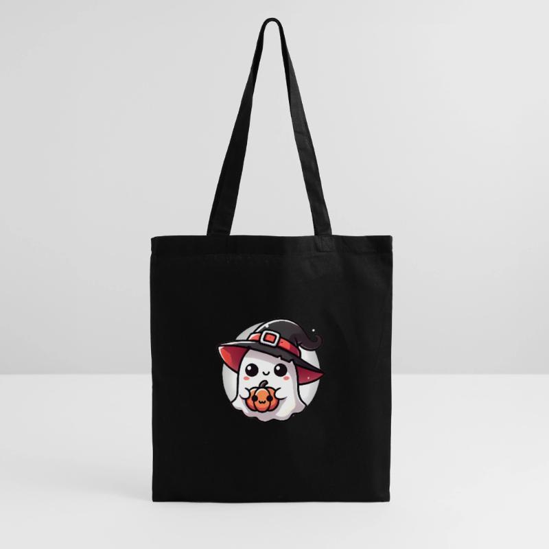 Fantôme d’Halloween mignon avec chapeau de sorcière Sac en tissu