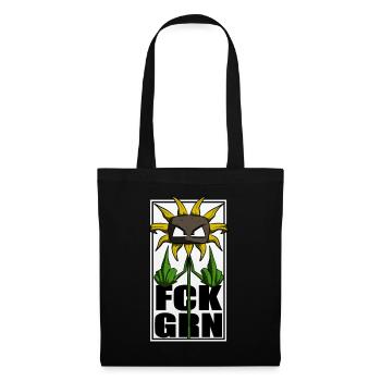 FCK GRN. Landwirtschaft Bauer Agrar Protest Shirt - Stoffbeutel - Schwarz - Vorne