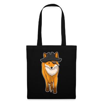 Fuchs Pirat Augenklappe - Stoffbeutel - Schwarz - Vorne
