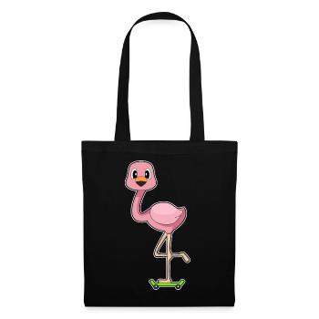 Flamingo Skater Skateboard - Stoffbeutel - Schwarz - Vorne