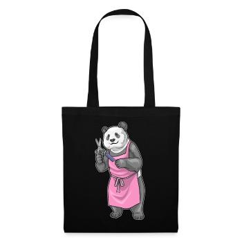 Panda Coiffe Ciseaux Peigne - Sac en tissu - noir - Devant