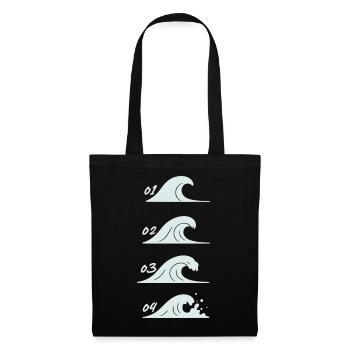 Minimaliste Vagues Illustration Mer - Sac en tissu - noir - Devant