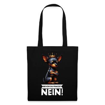 Avant de demander à Miniature Pinscher Pinscher Pinscher Fan - Sac en tissu - noir - Devant