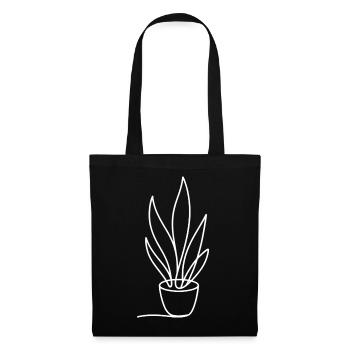 Minimalist plant in pot line art - Tote Bag - black - Front