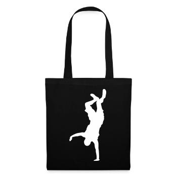 Silhouette de breakdance sur les mains - Sac en tissu - noir - Devant