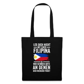 Philippinen Filipina Philippinisches - Stoffbeutel - Schwarz - Vorne