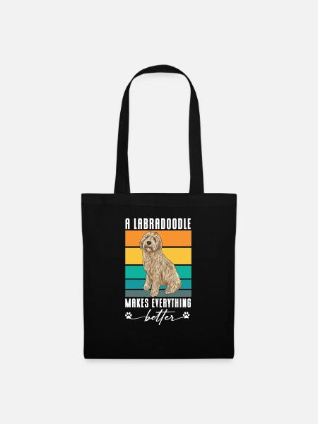 Labradoodle Hund - Stoffbeutel - Schwarz