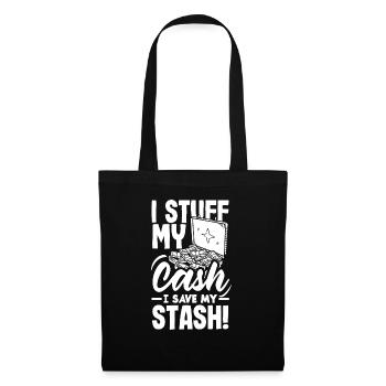 Je bourre mon argent J’économise ma réserve Cash Stuffing - Sac en tissu - noir - Devant