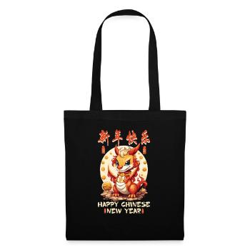 Year Of The Dragon Happy Chinese New Year 2024 - Stoffbeutel - Schwarz - Vorne