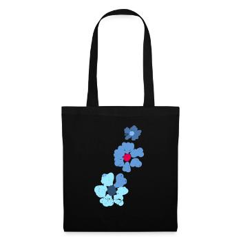 Ornement floral - Sac en tissu - noir - Devant
