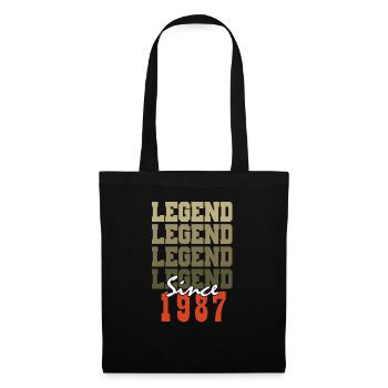 Cadeau 37e Anniversaire Vintage Né un mois de 1987 - Sac en tissu - noir - Devant
