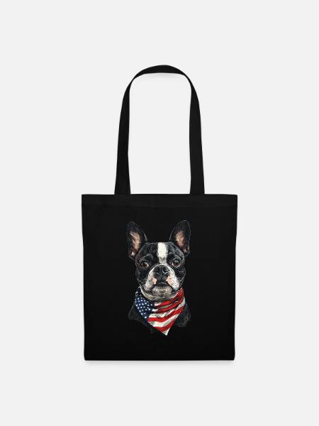 Boston Terrier - Stoffbeutel - Schwarz