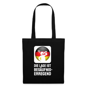 Die Lage ist Besäufniserregend Deutschland Flagge - Stoffbeutel - Schwarz - Vorne
