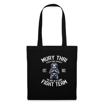 Muay Thai Fight Team Sloth - MMA und Thaiboxen - Stoffbeutel - Schwarz - Vorne