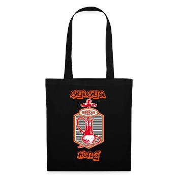 Shisha Hookah Shishabar heizen und rauchen - Stoffbeutel - Schwarz - Vorne