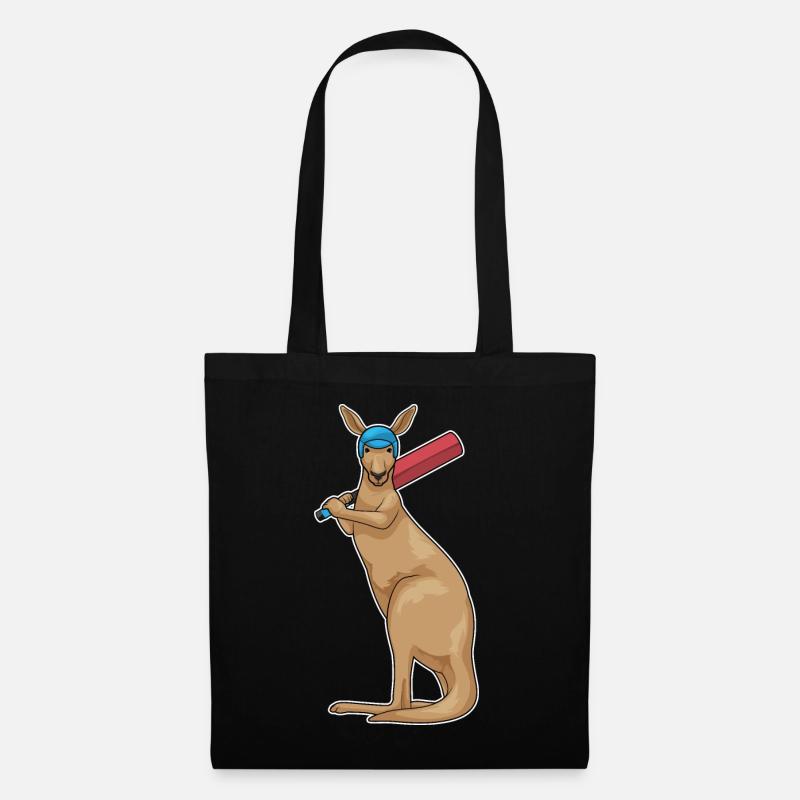 Kangaroo Cricket Cricket Bat - Tote Bag - black