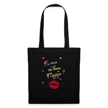 bisou magique - Sac en tissu - noir - Devant
