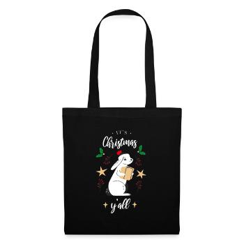 Its Christmas yall - Weihnachtsdesign - Stoffbeutel - Schwarz - Vorne