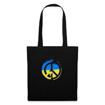ukraine ,peace,flagge,friede,zeichen - Stoffbeutel - Schwarz - Vorne