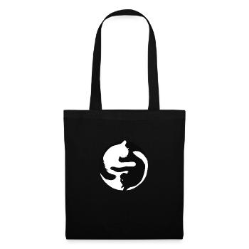 Yin Yang Cats - Sac en tissu - noir - Devant