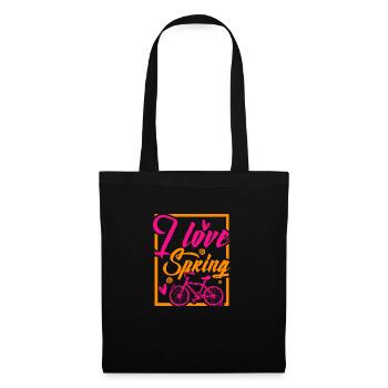 Vélo de printemps - Sac en tissu - noir - Devant