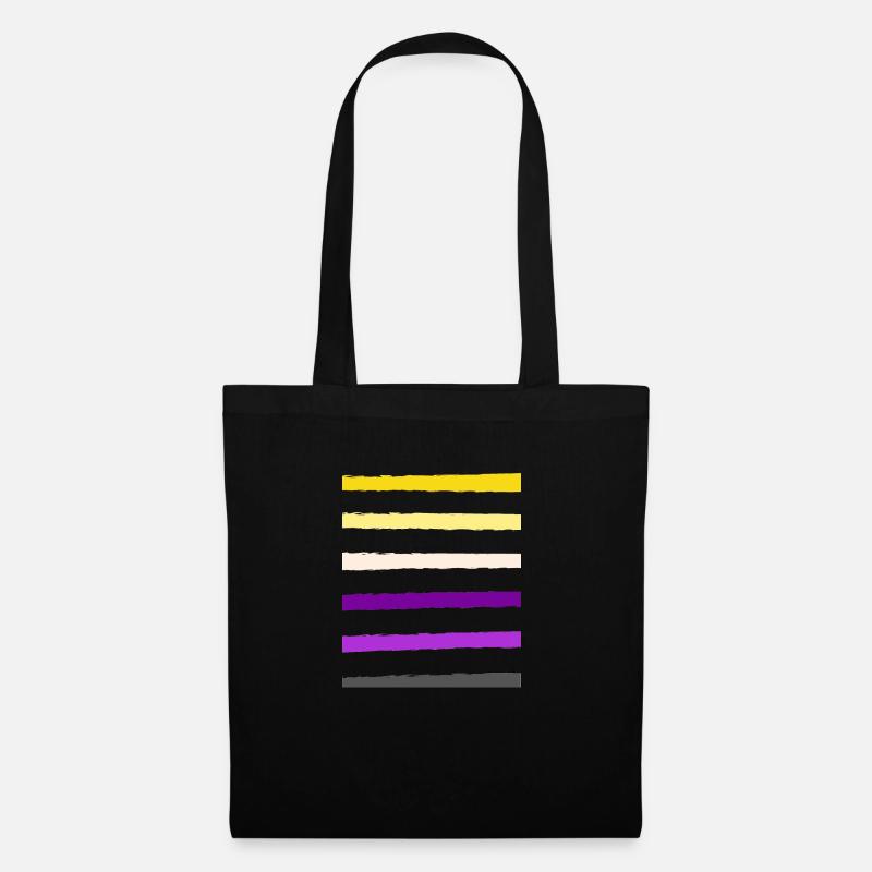 non binary stripe - Sac en tissu - noir