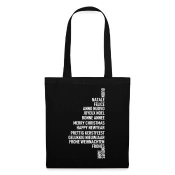 Frohe Weihnachten Silvester Xmas Weihnachtsshirt - Stoffbeutel - Schwarz - Vorne