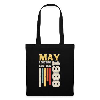 Mai 1988 - Cadeau anniversaire né en Mai 1988 Mai - Sac en tissu - noir - Devant