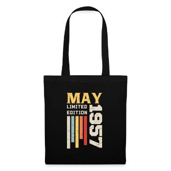 Mai 1957 - Geburtstagsgeschenk geboren im Mai 1957 Mai - Stoffbeutel - Schwarz - Vorne