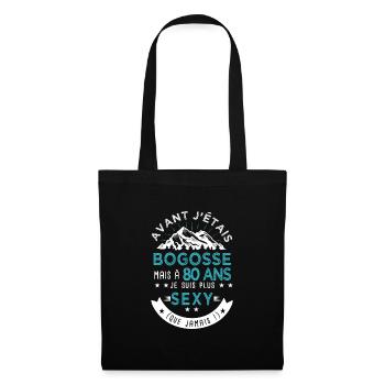 80 ans anniversaire homme pour amoureux - Sac en tissu - noir - Devant