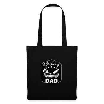 5 Star Chef Dad - Family Chef Design - Tote Bag - black - Front
