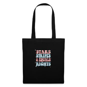 Rayures étoilées et égalité - Sac en tissu - noir - Devant