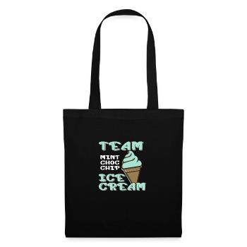 Team Mint Choc Crème glacée Cornet Crème glacée Crème glacée - Sac en tissu - noir - Devant