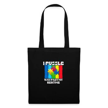 I'm puzzling far beyond my bedtime - Tote Bag - black - Front