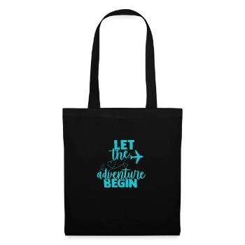 Que l’aventure commence - voyager en avion - Sac en tissu - noir - Devant