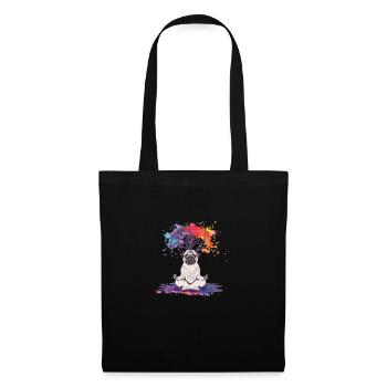 Pug Meditates Lotus Tree of Life Meditation - Tote Bag - black - Front