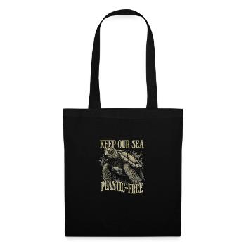 Keep Our Sea Plastic-Free Turtle - Tote Bag - black - Front