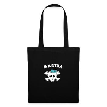 Piratin Martha Design für Mädchen und Frauen - Stoffbeutel - Schwarz - Vorne