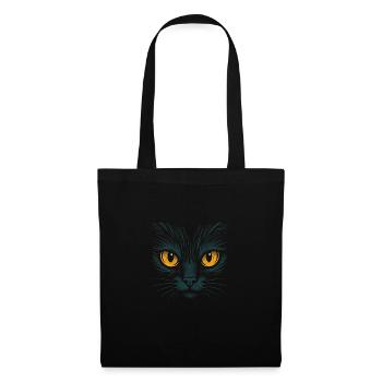 Yeux de chat Regard de chat Animal Love Eyes Design - Sac en tissu - noir - Devant