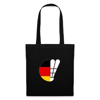 Federball Deutsche Flagge Badminton - Stoffbeutel - Schwarz - Vorne