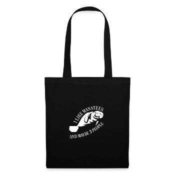 Manatee Dugong mit lustigem Spruch - Stoffbeutel - Schwarz - Vorne