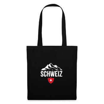 Schweizer Berge - Stoffbeutel - Schwarz - Vorne