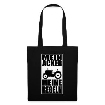 Mein Acker meine Regeln. Landwirtschaft Bauer - Stoffbeutel - Schwarz - Vorne