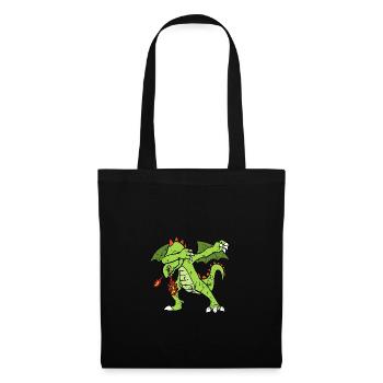 Retro Vintage Grunge Style Dabbing Dab Drache - Stoffbeutel - Schwarz - Vorne