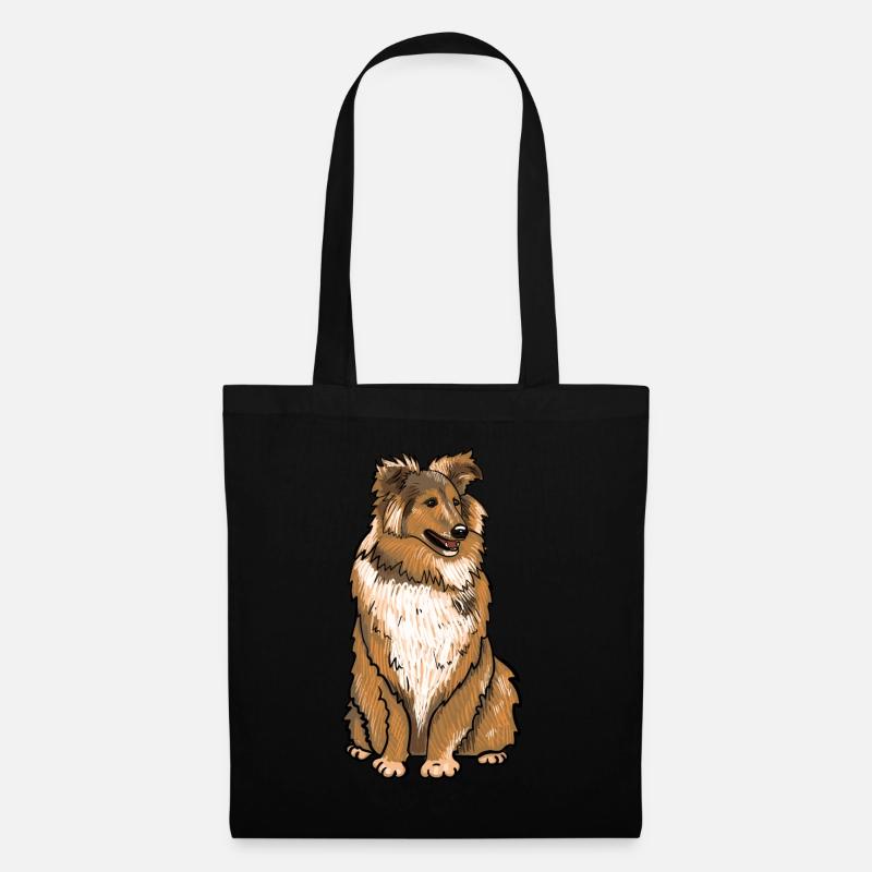 Sheltie Hund - Stoffbeutel - Schwarz