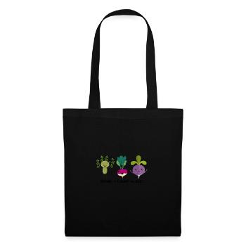 Thym au navet La betterave Motif végétal drôle - Sac en tissu - noir - Devant